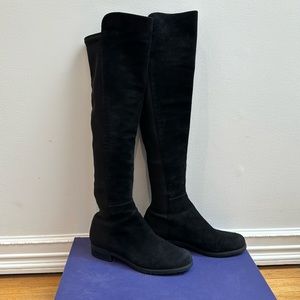 Stuart Weitzman Black Suede Tall Boots.